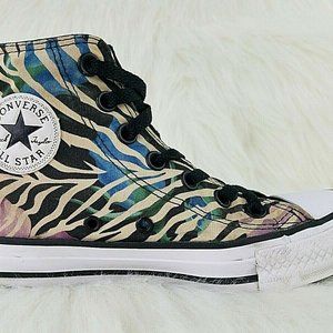 converse cute new junior zebra colorful hi tops
